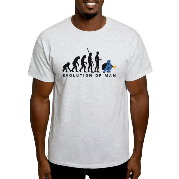 CafePress - Evolution Baseball Catcher B 3C T Shirt - Men's Classic Graphic T-Shirt