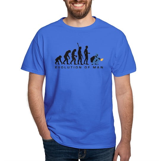 CafePress - Evolution Baseball Catcher B 3C T Shirt - Men's Classic Cotton T-Shirts