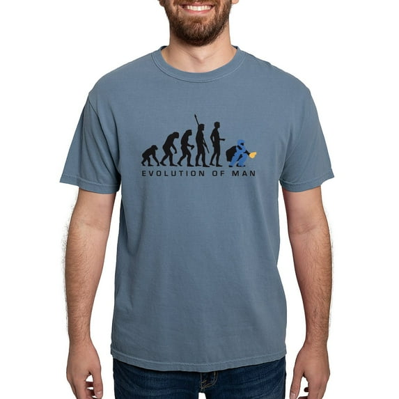 CafePress - Evolution Baseball Catcher B 3C T Shirt - Mens Comfort Colors Shirt