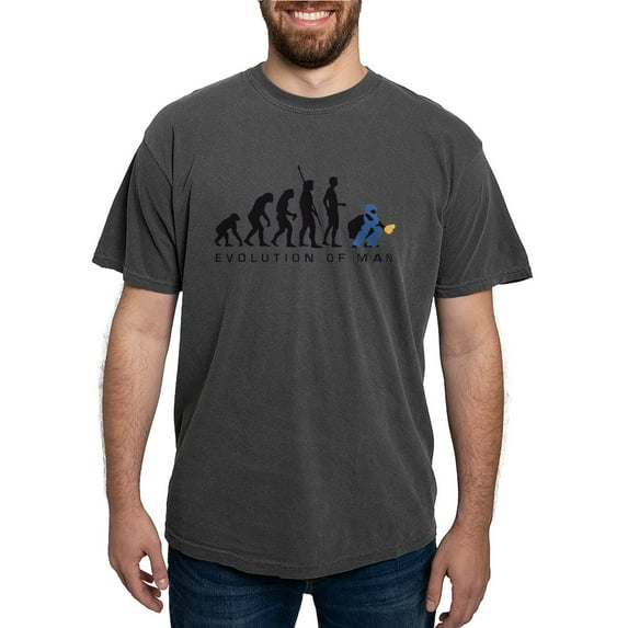 CafePress - Evolution Baseball Catcher B 3C T Shirt - Mens Comfort Colors Shirt