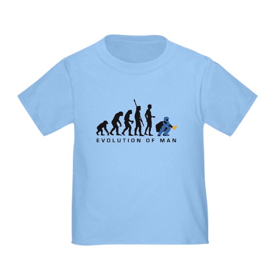 CafePress - Evolution Baseball Catcher B 3C Toddler T Shirt - Cute Toddler T-Shirt, 100% Cotton