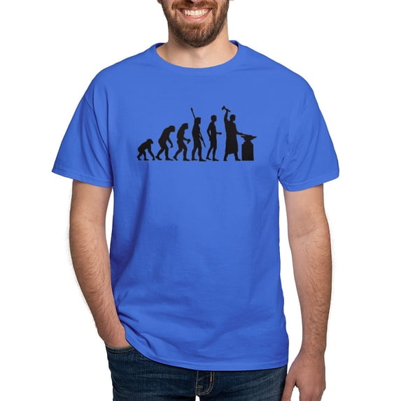 CafePress - Evolution Blacksmith T Shirt - Men's Classic Graphic Cotton T-Shirt