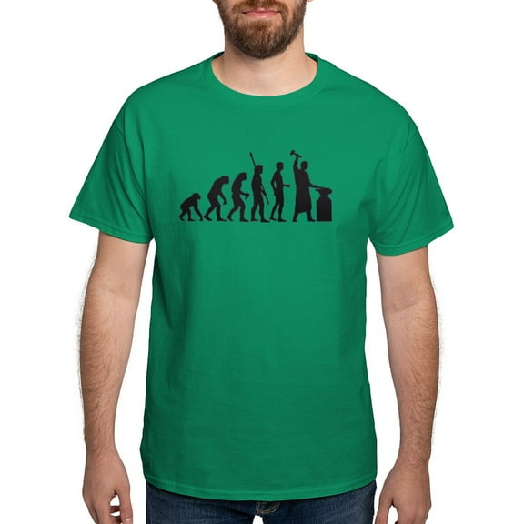 CafePress - Evolution Blacksmith T Shirt - Men's Classic Graphic Cotton T-Shirt