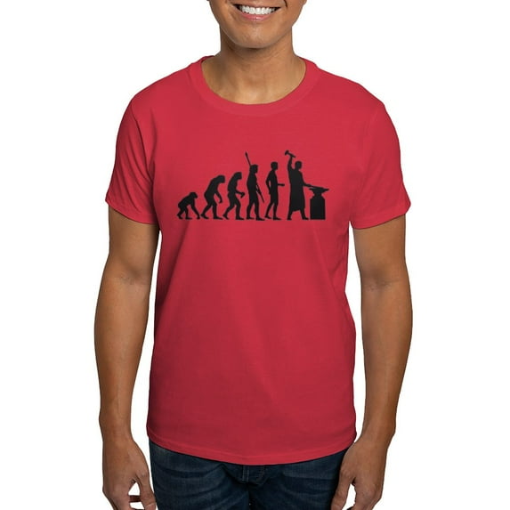 CafePress - Evolution Blacksmith T Shirt - Men's Classic Graphic Cotton T-Shirt