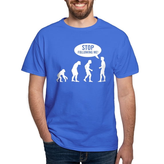 CafePress - Evolution Is Following Me Dark T Shirt - Men's Classic Graphic Cotton T-Shirt