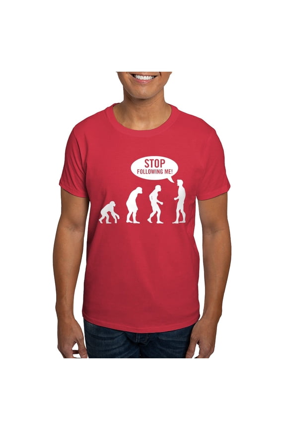 - Evolution Is Following Me Dark T Shirt - Men's Classic Graphic Cotton T-Shirt