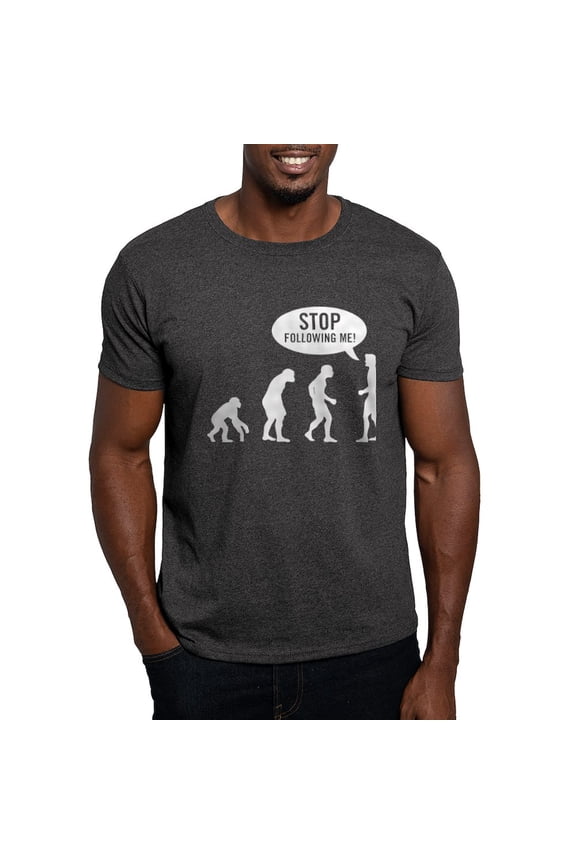 - Evolution Is Following Me Dark T Shirt - Men's Classic Graphic Cotton T-Shirt