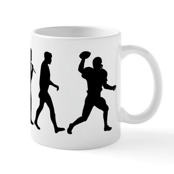 CafePress - Evolution Of Football - 11 oz Ceramic Mug - Novelty Coffee Tea Cup