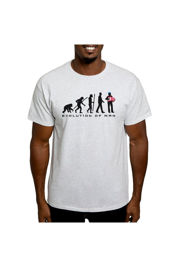 - Evolution Of Man Accordion Player T Shirt - Light T-Shirt - CP