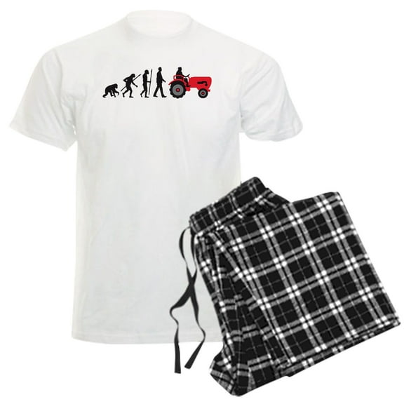 CafePress - Evolution Of Man Farmer With A Tractor Pyjamas - Men's Light Loose Fit Cotton Pajama Set