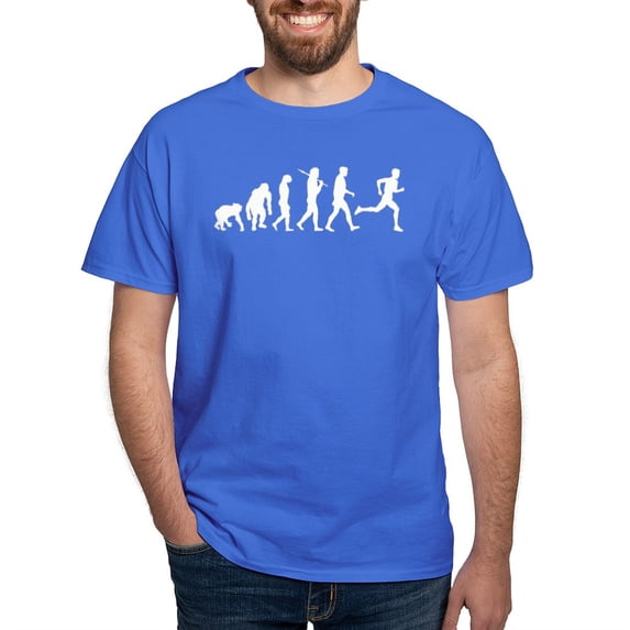 CafePress - Evolution Of Running Dark T Shirt - Men's Classic Graphic Cotton T-Shirt