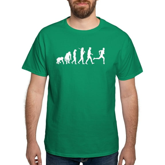 CafePress - Evolution Of Running Dark T Shirt - Men's Classic Graphic Cotton T-Shirt