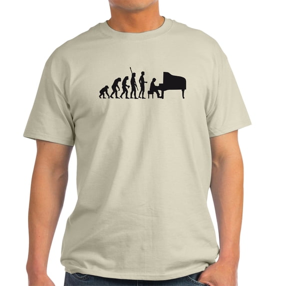 CafePress - Evolution Piano Player Light T Shirt - Men's Classic Graphic T-Shirt