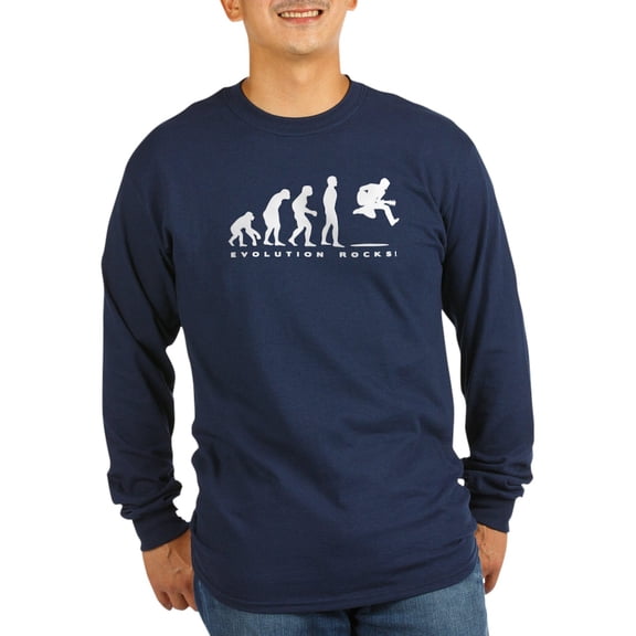 CafePress - Evolution Rocks Long Sleeve Dark T Shirt - Long Sleeve Dark T-Shirt