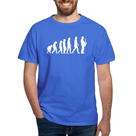 CafePress - Evolution Saxophone Dark T Shirt - Men's Classic Graphic Cotton T-Shirt