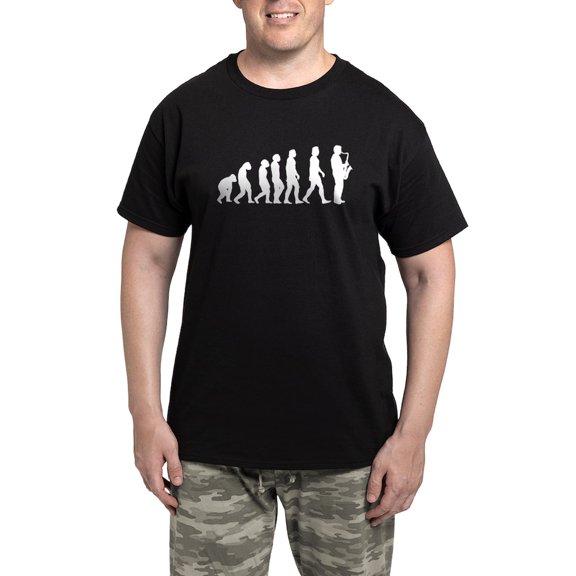 CafePress - Evolution Saxophone Men's Dark Pajamas - Men's Dark Loose Fit Cotton Pajama Set