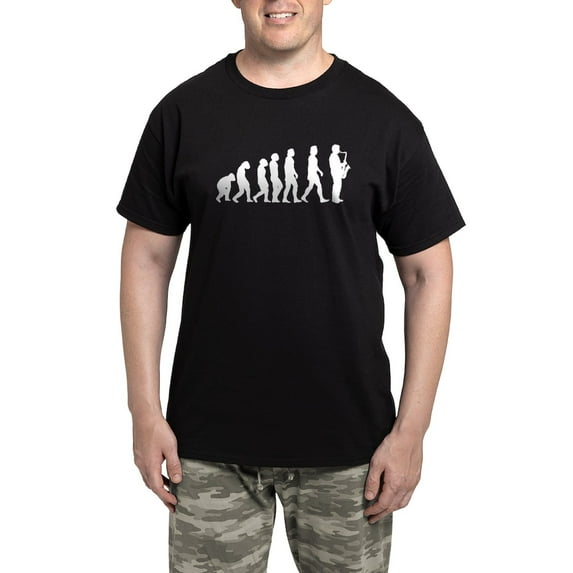 CafePress - Evolution Saxophone Men's Dark Pajamas - Men's Dark Loose Fit Cotton Pajama Set