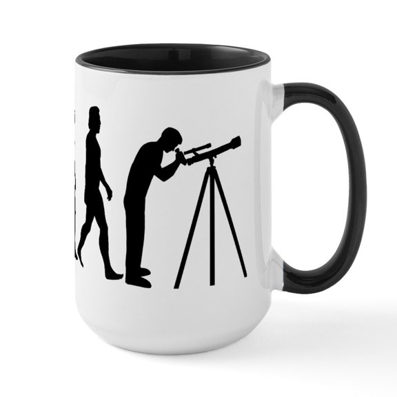 CafePress - Evolution Telescope - 15 oz Ceramic Large White Novelty Mug