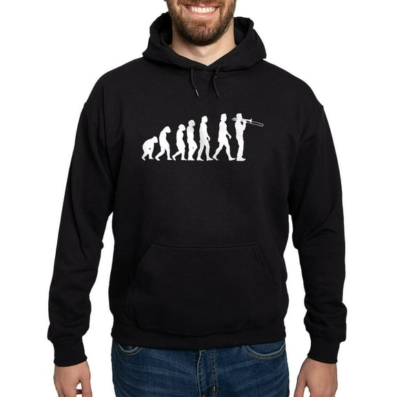 CafePress - Evolution Trombone Hoodie (Dark) - Pullover Hoodie, Classic, Comfortable Hooded Sweatshirt