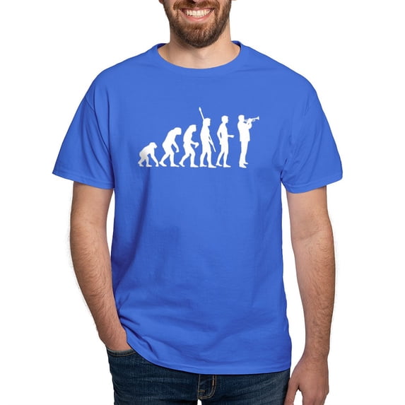 CafePress - Evolution Trumpet Player Dark T Shirt - Men's Classic Graphic Cotton T-Shirt
