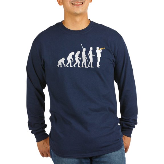 CafePress - Evolution Trumpet Player Long Sleeve Dark T Shirt - Long Sleeve Dark T-Shirt