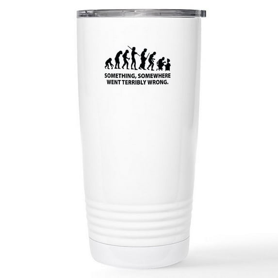 CafePress - Evolution Went Wrong Stainless Steel Travel Mug - Insulated Stainless Steel Travel Tumbler 20 oz.