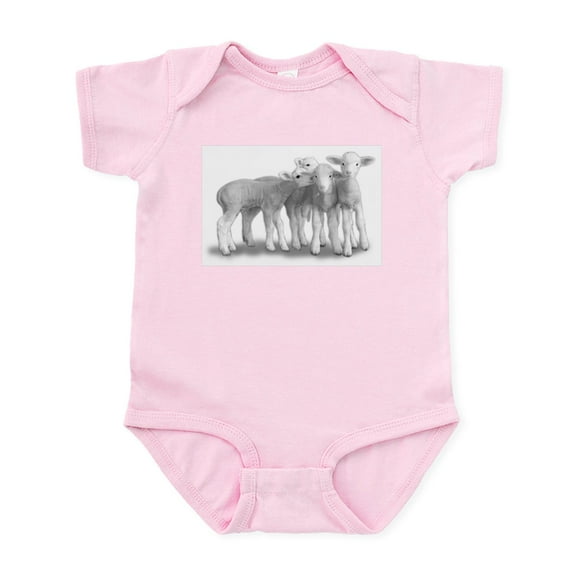 CafePress - Ewephoric Whisper Lambs BW Body Suit - Baby Light Bodysuit, Size Newborn - 24 Months