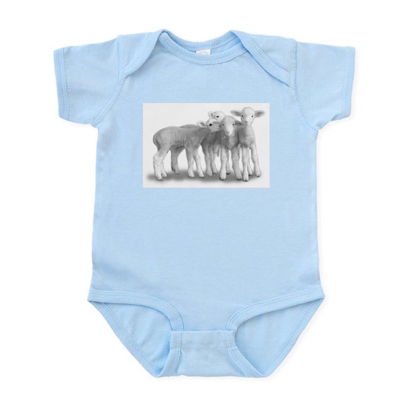 CafePress - Ewephoric Whisper Lambs BW Body Suit - Baby Light Bodysuit, Size Newborn - 24 Months