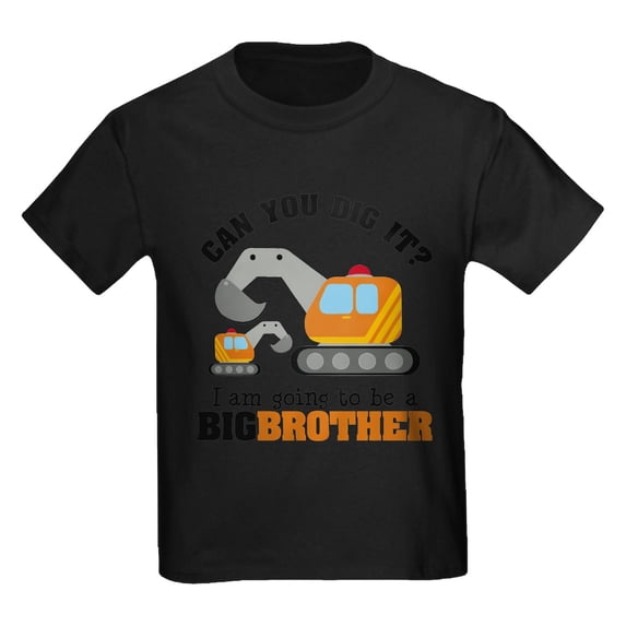 CafePress - Excavator Big Brother To Be T Shirt - Dark T-Shirt Kids XS-XL