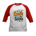 thumbnail image 1 of CafePress - Excited For School T Shirt – Fun & Motivational Kids Baseball T Shirt - Kids Cotton Baseball Jersey, 3/4 Sleeve Shirt, 1 of 4