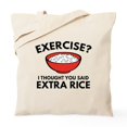 thumbnail image 1 of CafePress - Exercise ? Extra Rice Tote Bag - Unisex Canvas Tote Bag, Beige, 1-Piece, 1 of 6