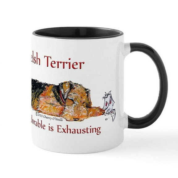 CafePress - Exhausted Welsh Terrier - 11 oz Ceramic Mug - Novelty Coffee Tea Cup