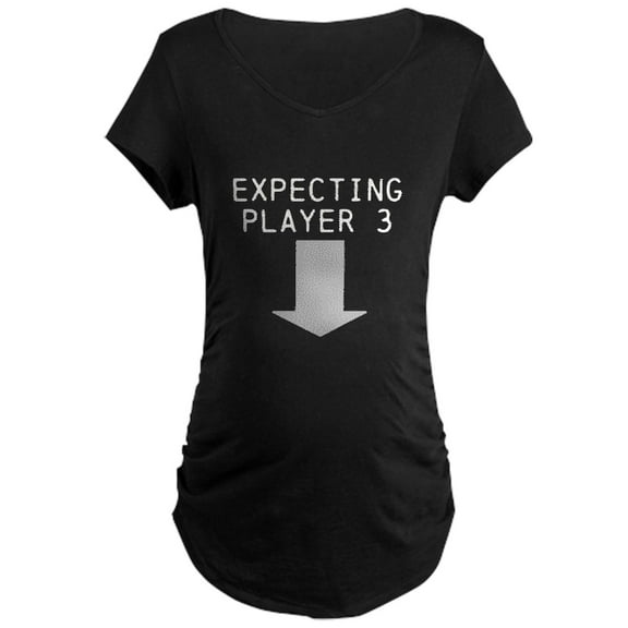 CafePress - Expecting Player 3 Maternity T Shirt - Maternity Dark T-Shirt