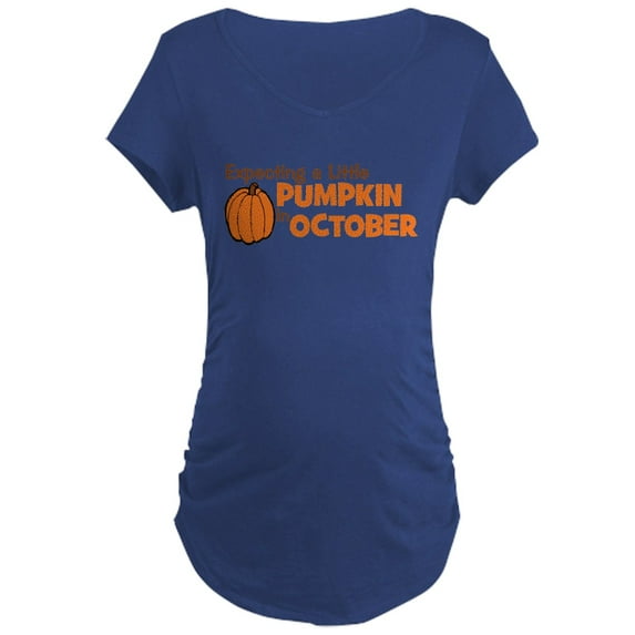 CafePress - Expecting Pumpkin October Maternity Dark T Shirt - Maternity Dark T-Shirt