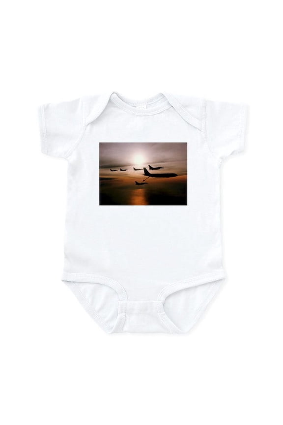 - F 16 Falcons Refueling Infant Bodysuit - Baby Light Bodysuit, Size Newborn - 24 Months