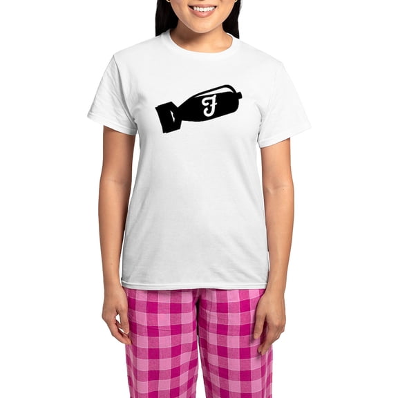 CafePress - F Bomb Women's Light Pajamas - Women's Short Sleeve Print T-Shirt and Pants Light Cotton Pajama Set