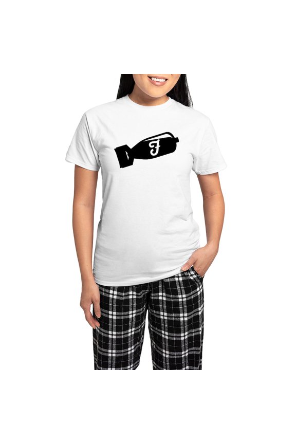 - F Bomb Women's Light Pajamas - Women's Short Sleeve Print T-Shirt and Pants Light Cotton Pajama Set