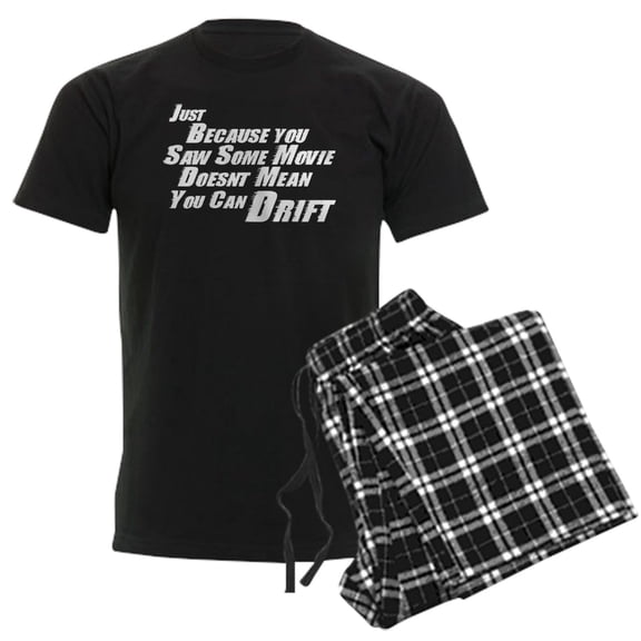 CafePress - F&F Can't Drift Men's Dark Pajamas - Men's Dark Loose Fit Cotton Pajama Set