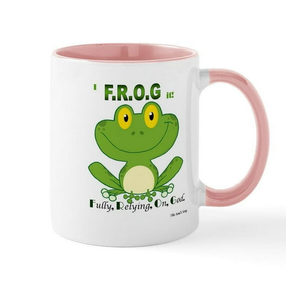 CafePress - F.R.O.G. Fully, Relying,On,God Mug - 11 oz Ceramic Mug - Novelty Coffee Tea Cup