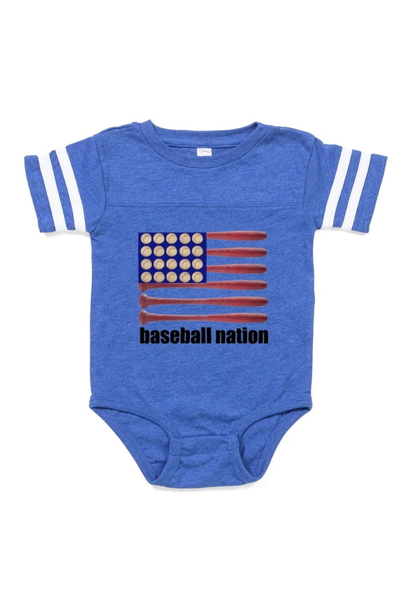 - FIN Baseball Nation - Cute Infant Baby Football Bodysuit