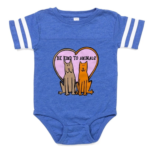 CafePress - FIN Be Kind To Animals - Cute Infant Baby Football Bodysuit