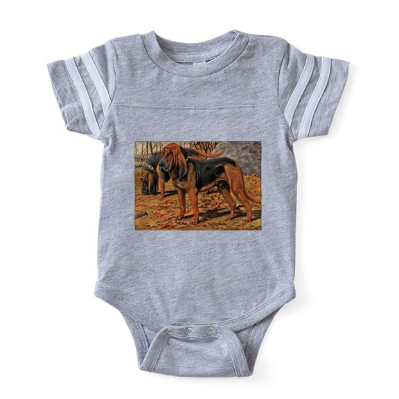 CafePress - FIN Bloodhound Portrait - Cute Infant Baby Football Bodysuit