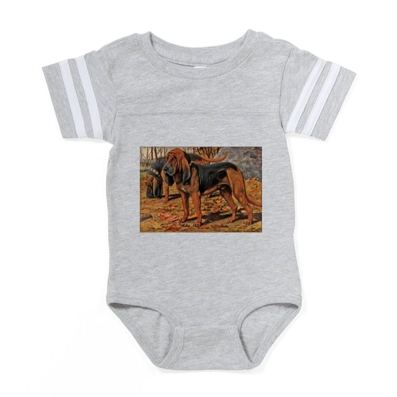 CafePress - FIN Bloodhound Portrait - Cute Infant Baby Football Bodysuit