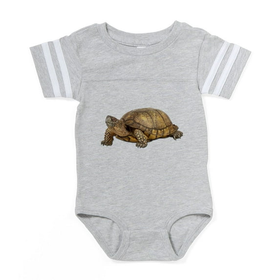 CafePress - FIN Box Turtle - Cute Infant Baby Football Bodysuit