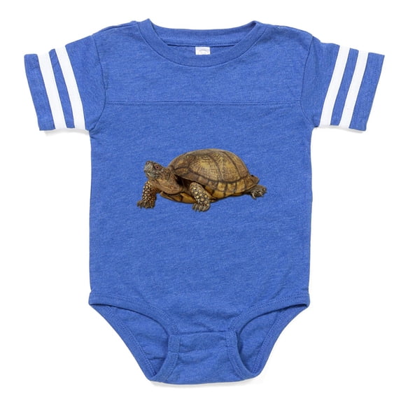 CafePress - FIN Box Turtle - Cute Infant Baby Football Bodysuit