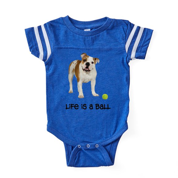 CafePress - FIN Bulldog Life Ball - Cute Infant Baby Football Bodysuit
