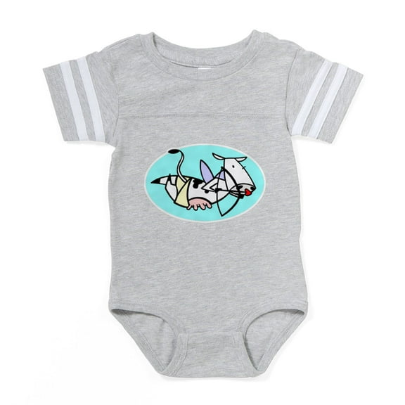 CafePress - FIN Cow Cupid TRANS - Cute Infant Baby Football Bodysuit