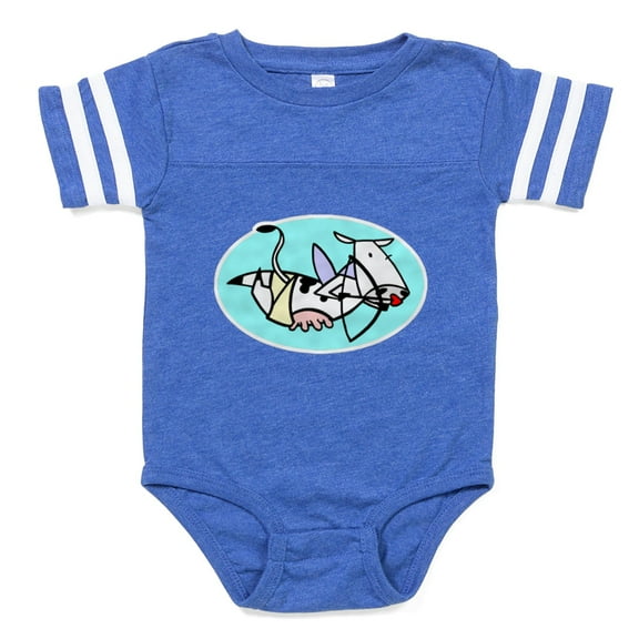 CafePress - FIN Cow Cupid TRANS - Cute Infant Baby Football Bodysuit