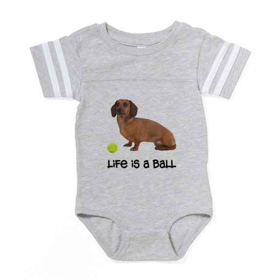 CafePress - FIN Dachshund Life Ball - Cute Infant Baby Football Bodysuit
