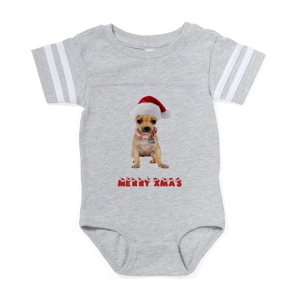 CafePress - FIN Dachshund Merry Xmas.Png Baby Football Bodysui - Cute Infant Baby Football Bodysuit